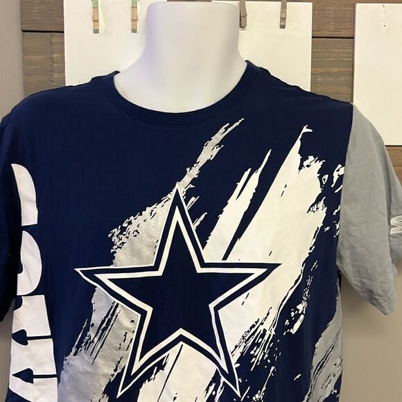 Starter Dallas Cowboys Navy Short Sleeve Crewneck T-shirt with Graphics- Medium - Picture 9 of 15